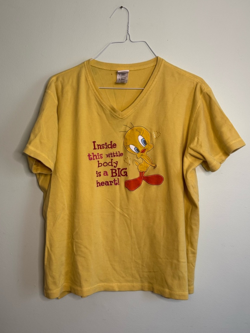 2000 Tweety Graphic V-Neck Woman’s T-Shirt (L)